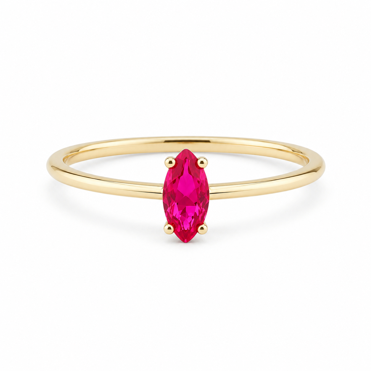 Anillo Zirconia Rosa Corte Marquesa