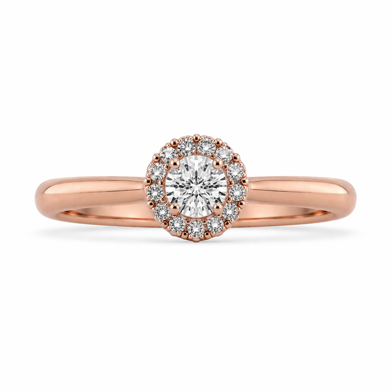 Anillo de Compromiso Halo Diamante