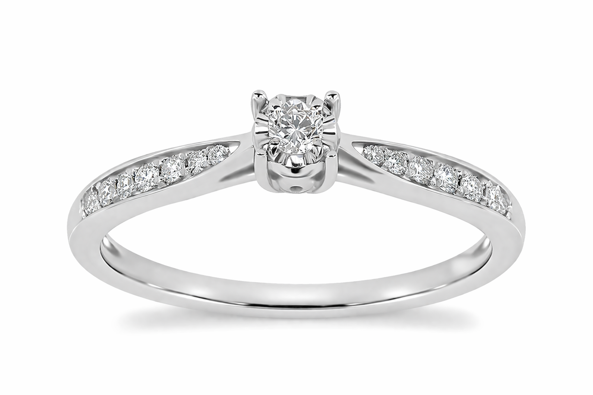Anillo de Compromiso Diamante con Laterales
