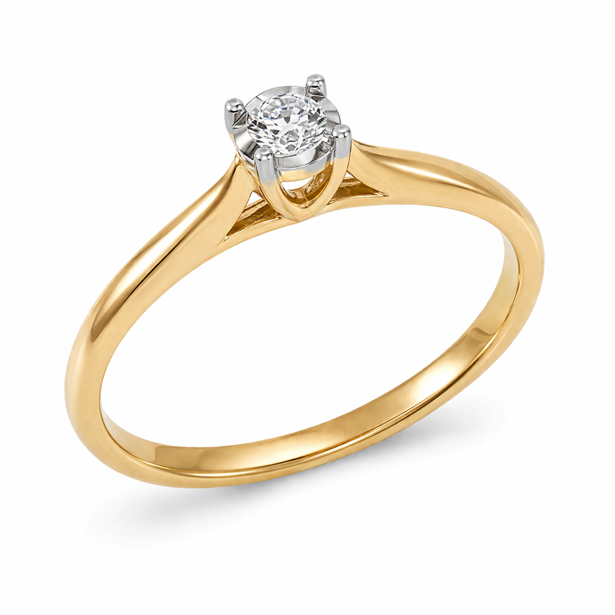 Anillo de Compromiso Solitario Corte Brillante
