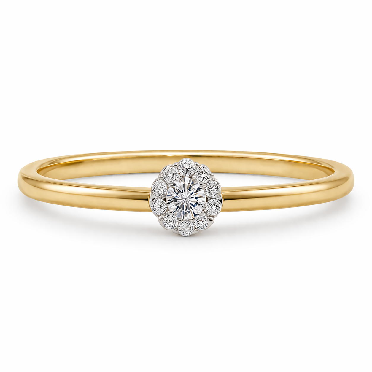 Anillo de Compromiso Flor de Diamante