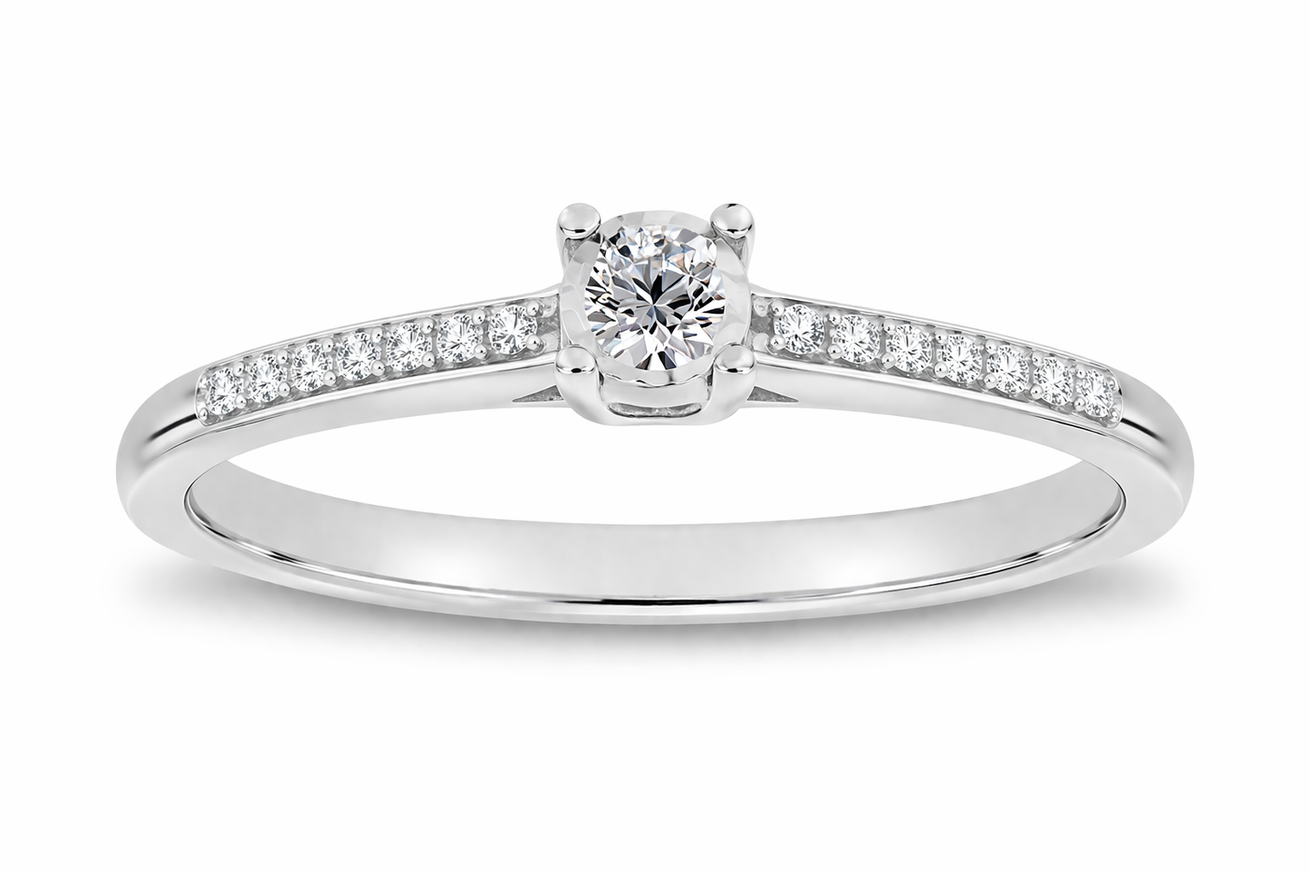 Anillo de Compromiso Diamantes Laterales