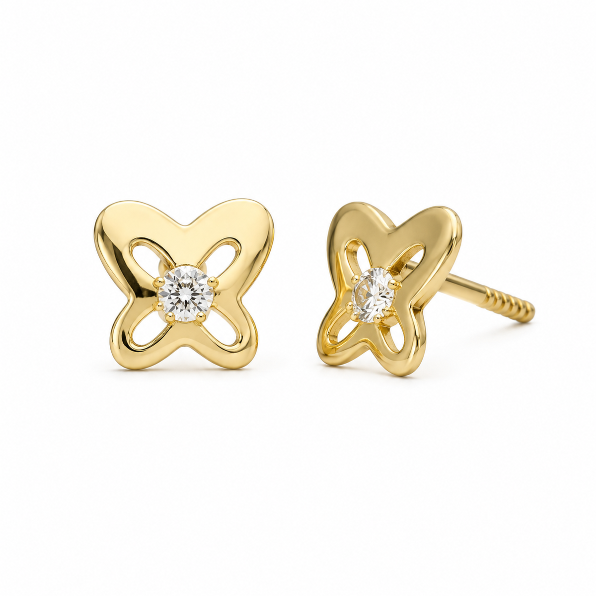 Broqueles Mariposa con Diamante