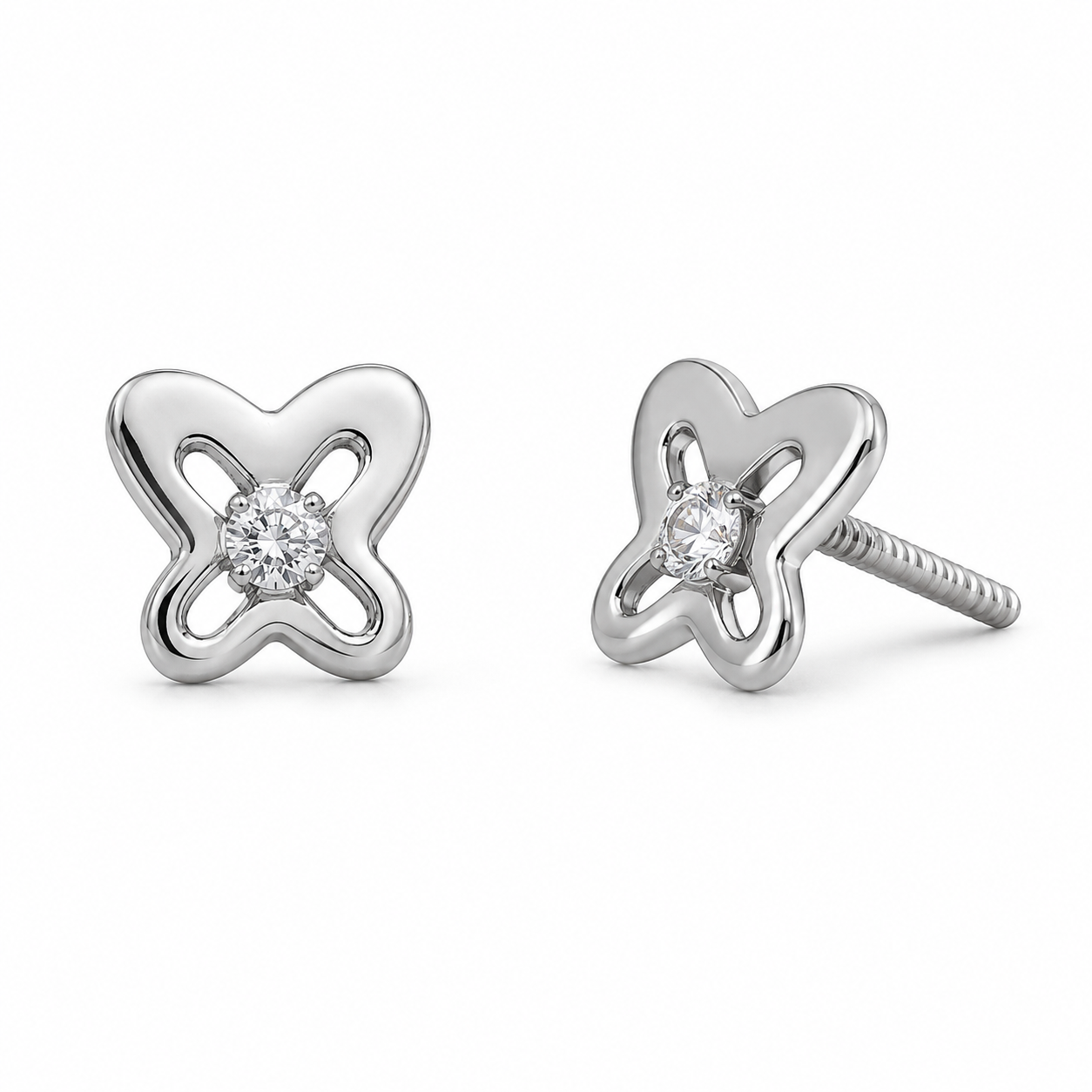 Broqueles Mariposa con Diamante