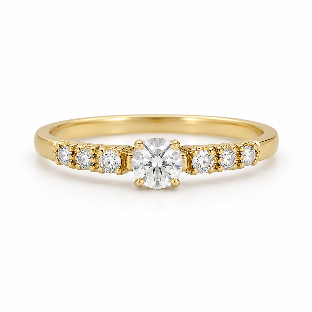Anillo de Promesa con Zirconia Central y Laterales
