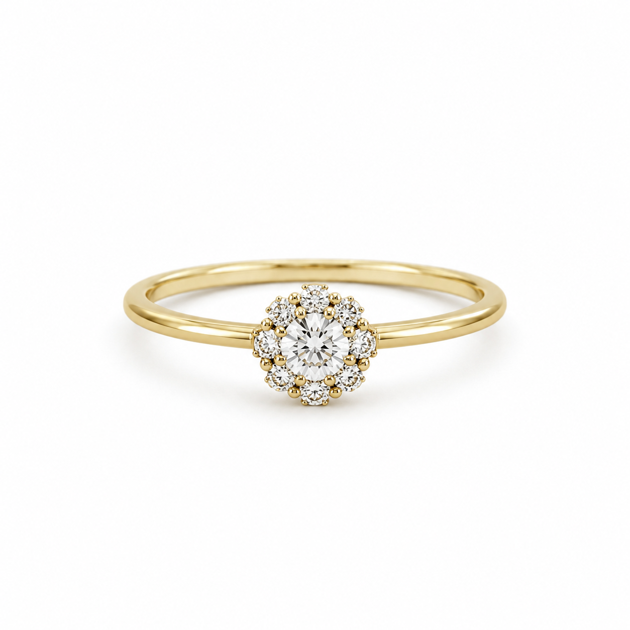 Anillo de Promesa Flor con Zirconias