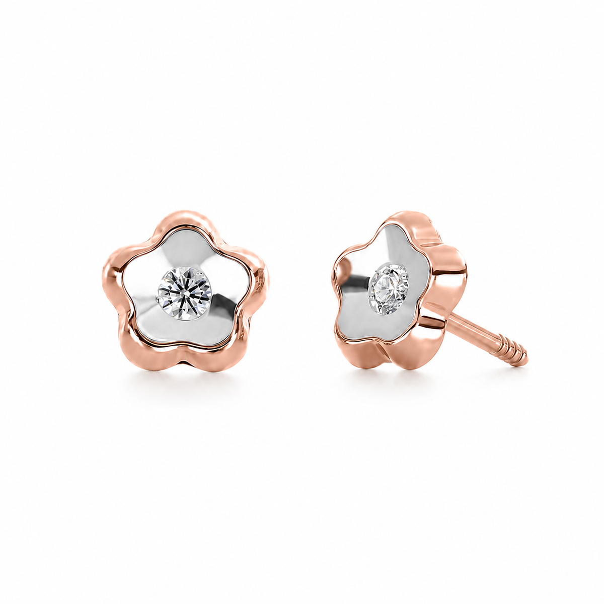 Broqueles Flor con Diamante