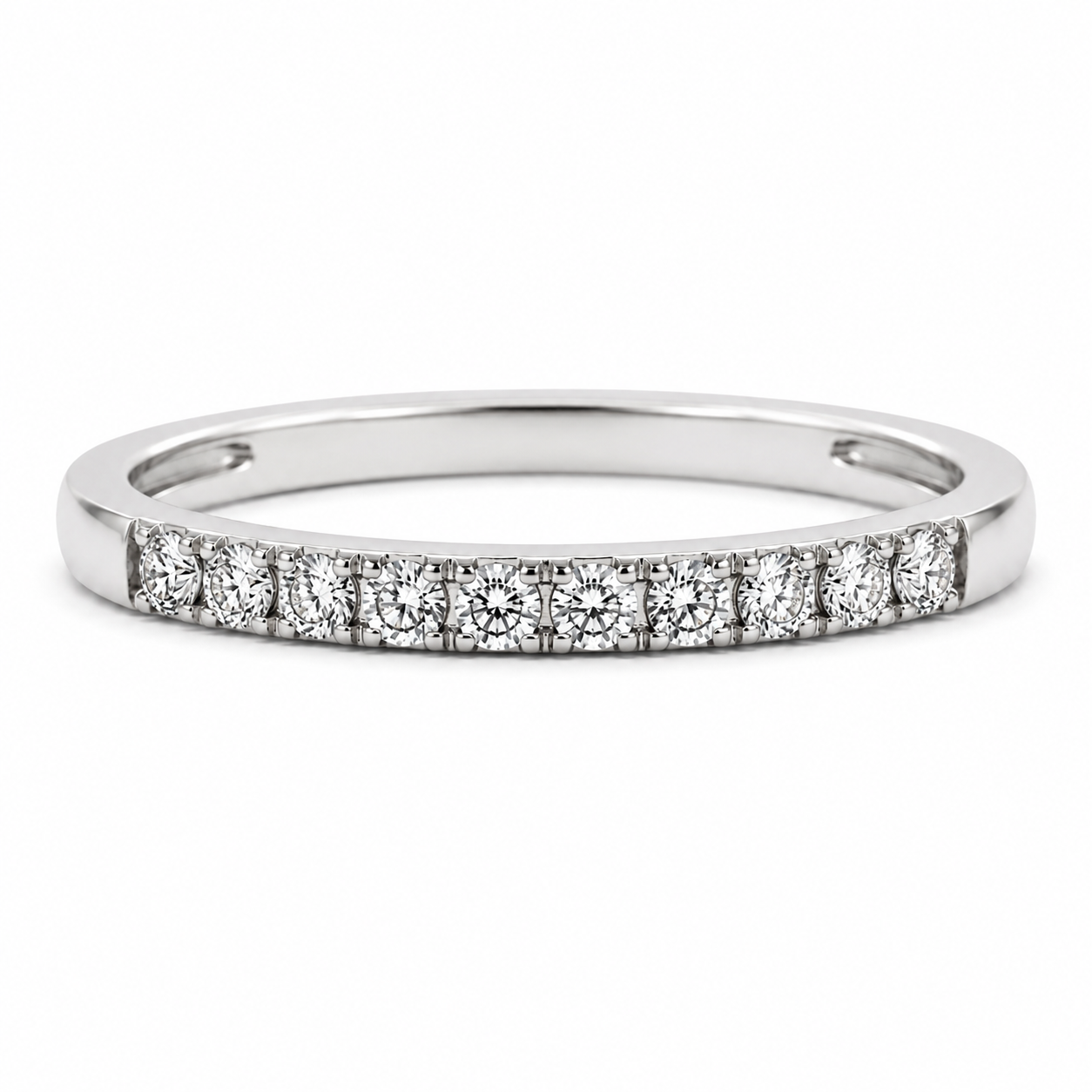 Churumbela Oro Blanco con Diamantes 0.20 ct