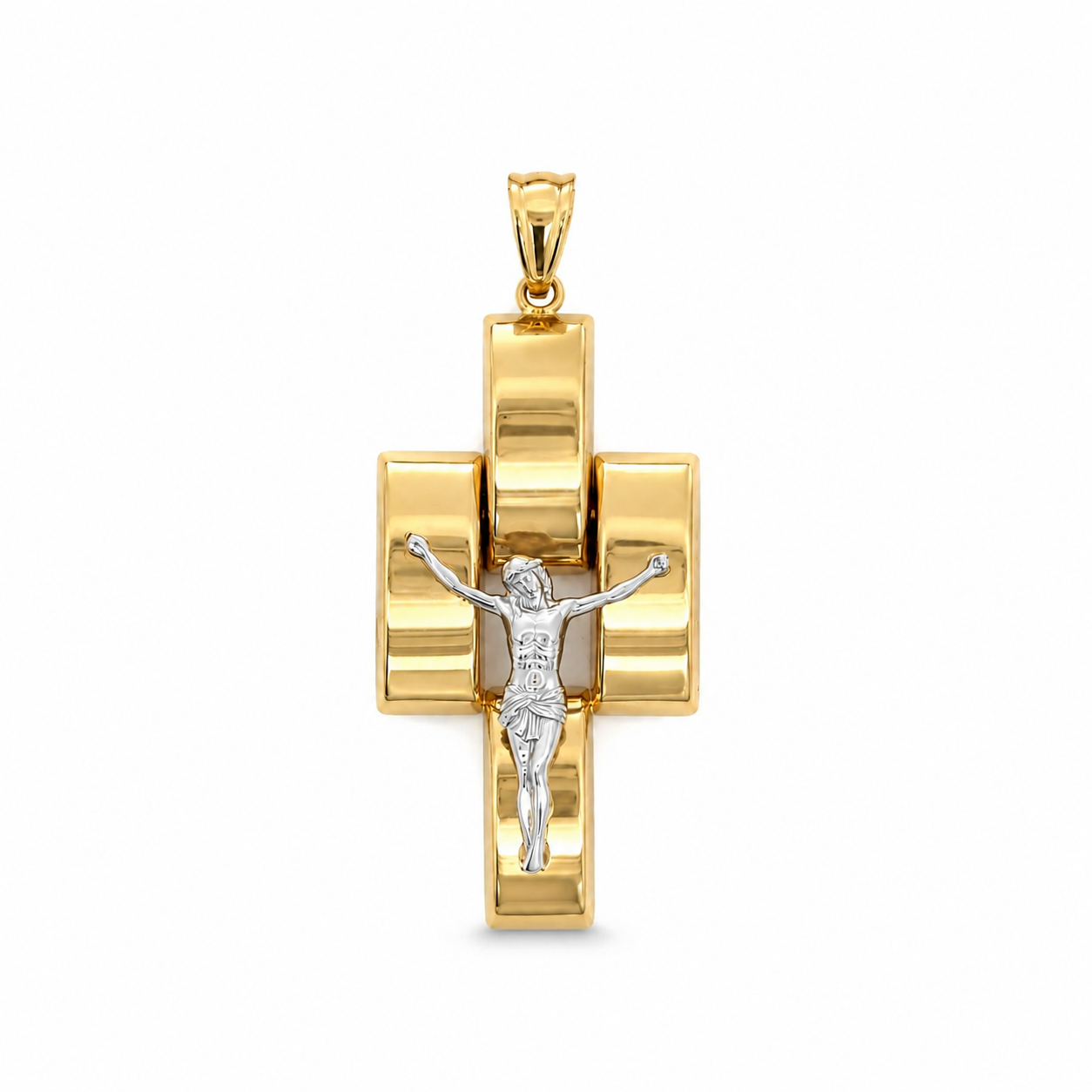 Dije de Cruz Rectangular con Cristo