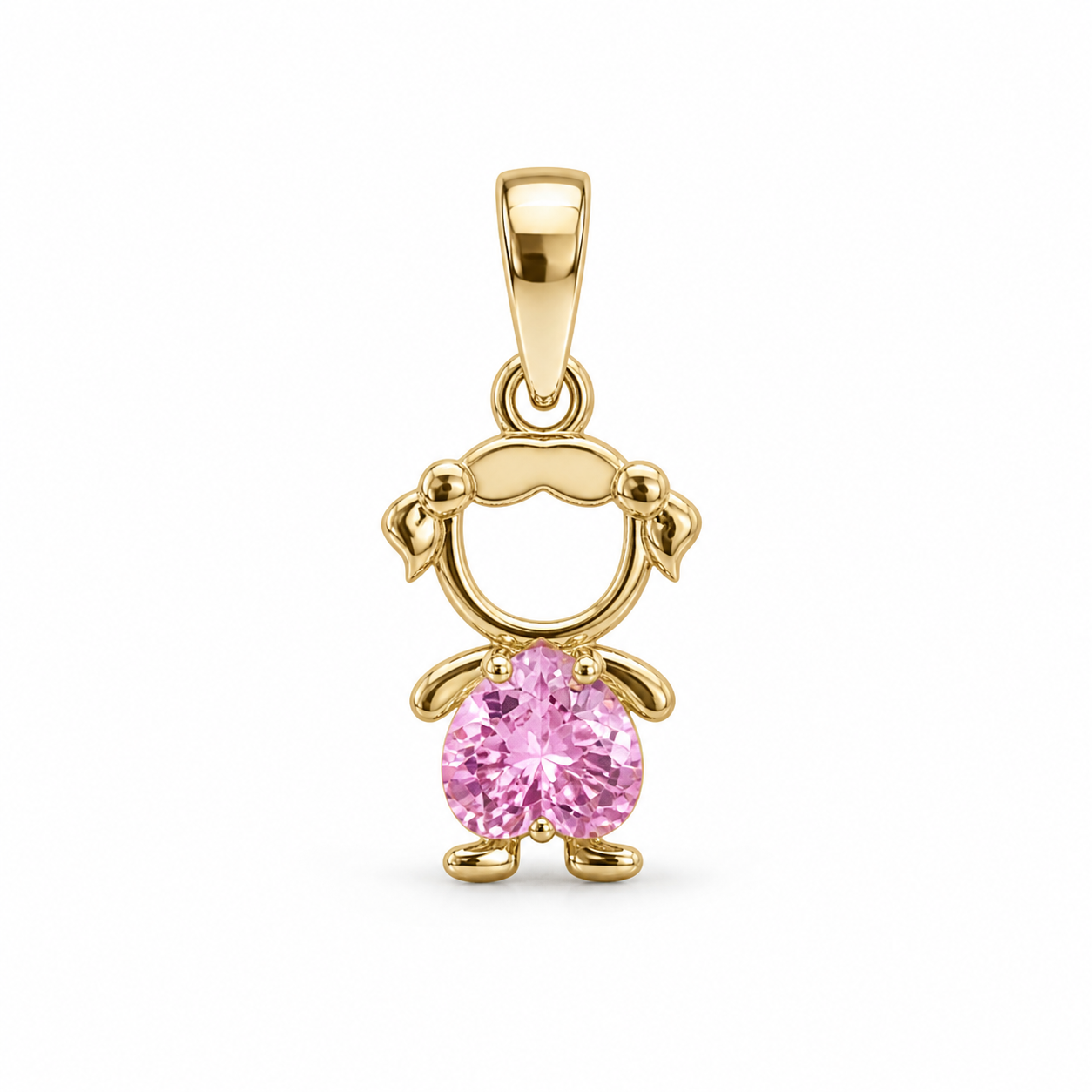 Dije Niña con Zirconia Rosa