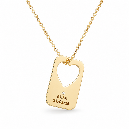 Gargantilla Placa Corazón Personalizable