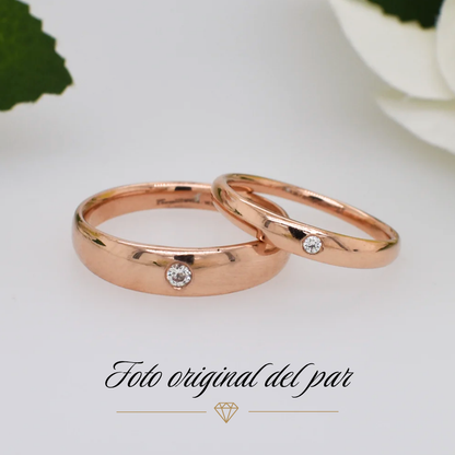 Argollas de Matrimonio con Zirconia Central 5mm 21947