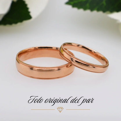 Argollas de Matrimonio con Detalle Milgrain 5mm 20348