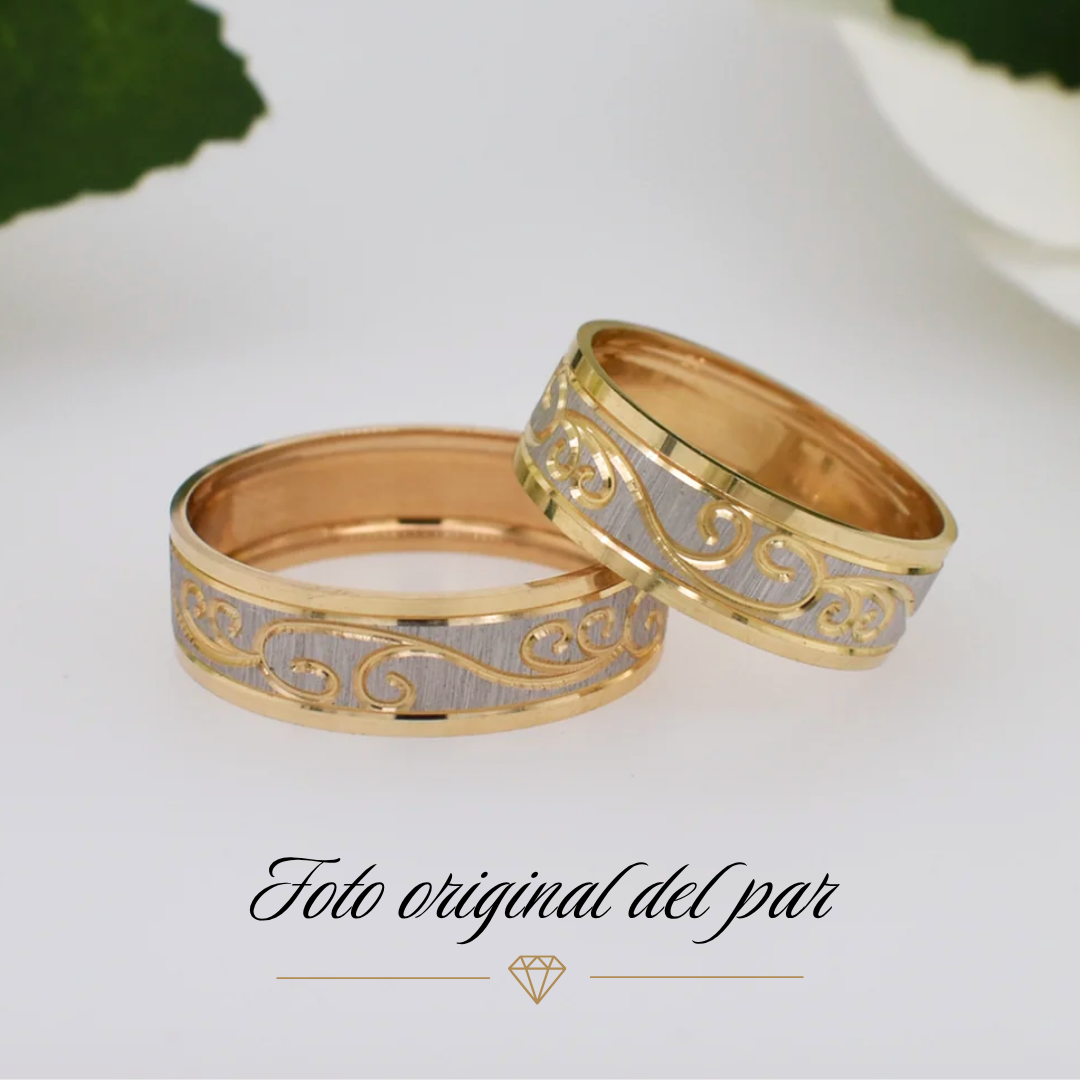 Argolla de Matrimonio Diseño de Roleos