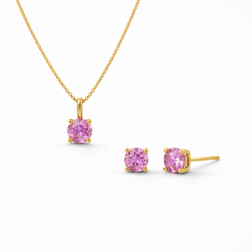 Juego de Zirconia Rosa