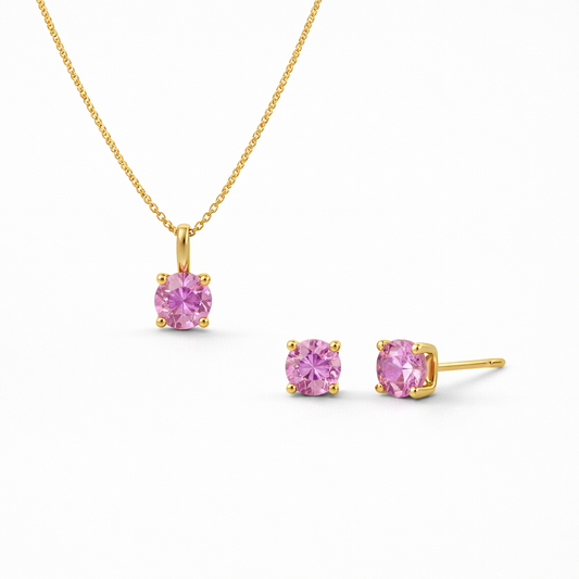 Juego de Zirconia Rosa