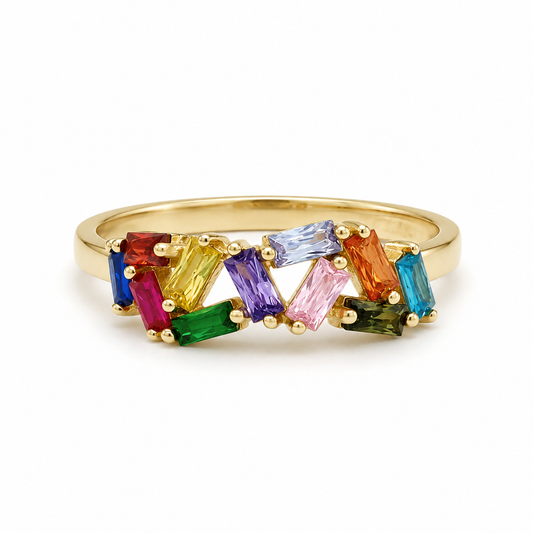 Anillo Zirconias Multicolor