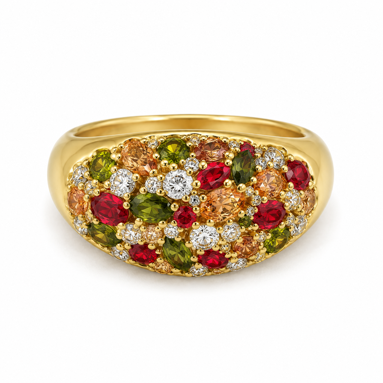 Anillo Domo Multicolor con Zirconias