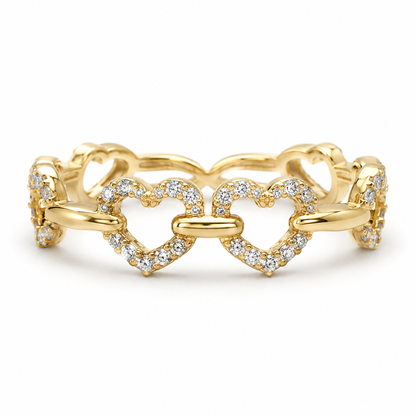 Anillo Banda de Corazones