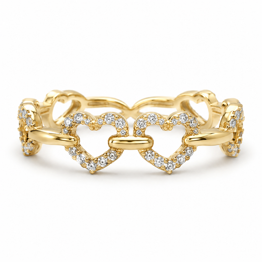 Anillo Banda de Corazones