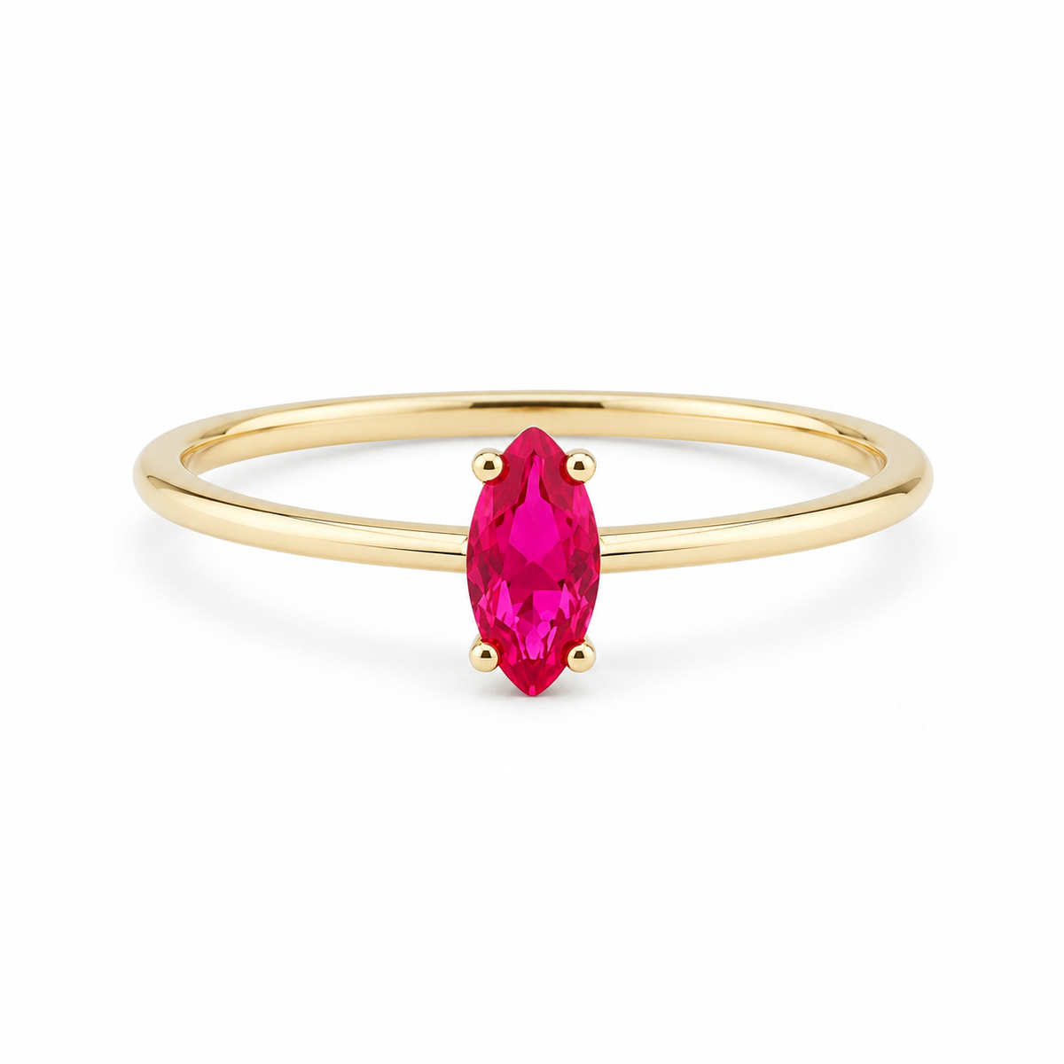 Anillo Zirconia Rosa Corte Marquesa