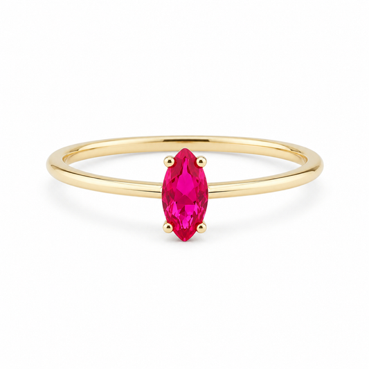 Anillo Zirconia Rosa Corte Marquesa