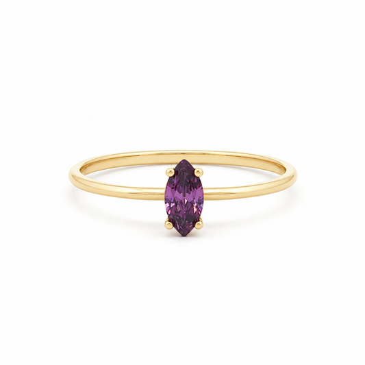 Anillo Zirconia Morada Corte Marquesa