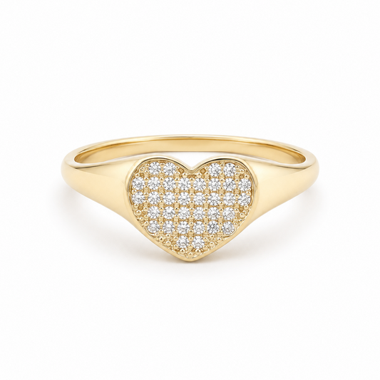 Anillo Corazón Pavé