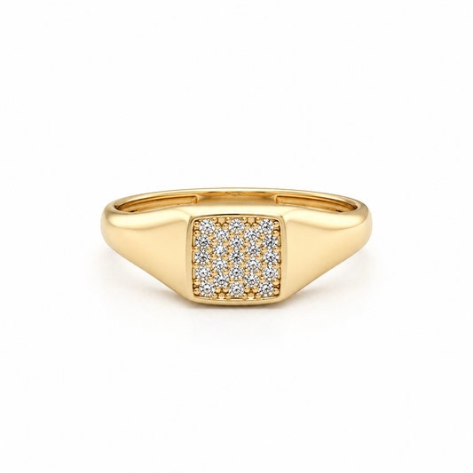 Anillo Cuadrado con Zirconias