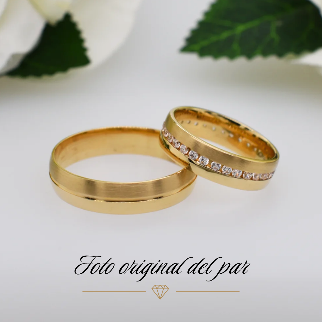 Argolla de Matrimonio con Zirconias 22649