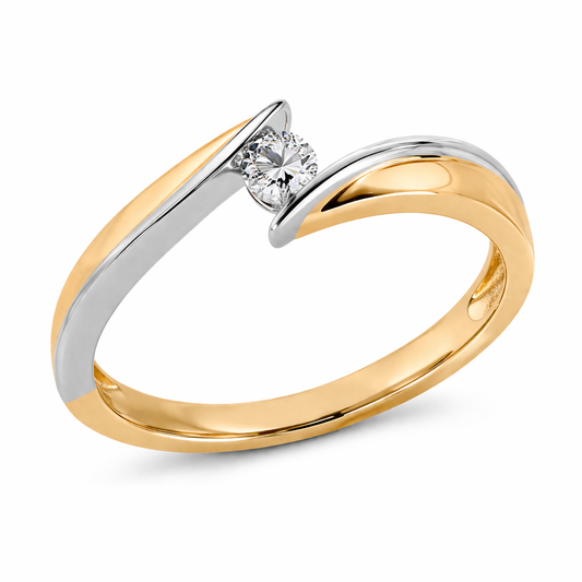 Anillo de Compromiso Cruzado Diamante