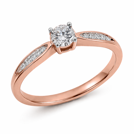 Anillo de Compromiso Solitario con Laterales