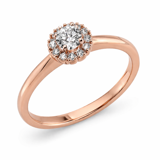 Anillo de Compromiso Halo Diamante