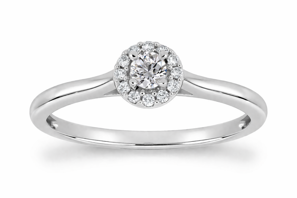 Anillo de Compromiso Halo Diamante