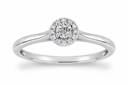 Anillo de Compromiso Halo Diamante
