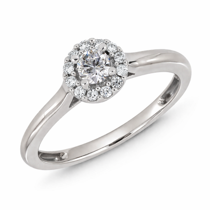 Anillo de Compromiso Halo Diamante