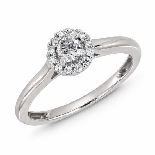 Anillo de Compromiso Halo Diamante