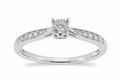 Anillo de Compromiso Diamante con Laterales