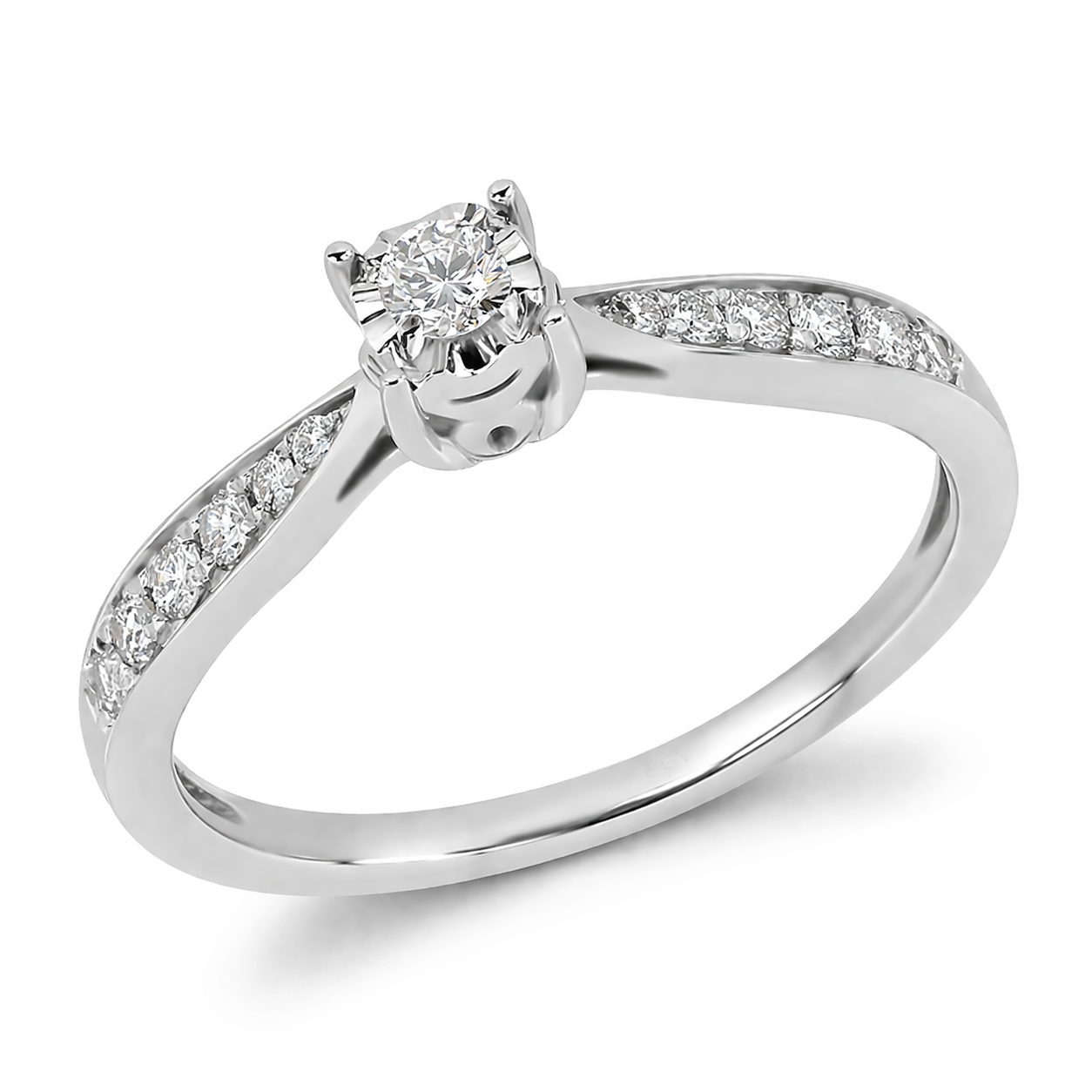 Anillo de Compromiso Diamante con Laterales