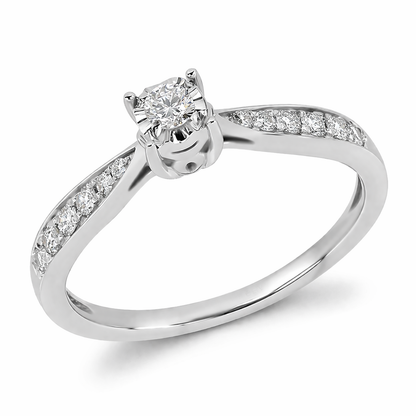 Anillo de Compromiso Diamante con Laterales