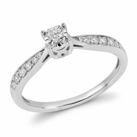 Anillo de Compromiso Diamante con Laterales