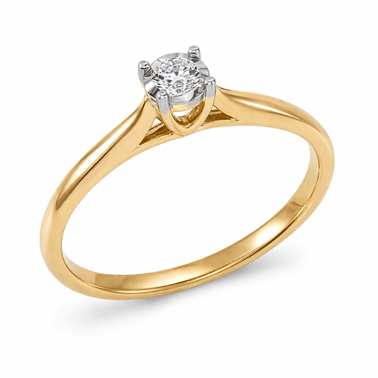 Anillo de Compromiso Solitario Corte Brillante
