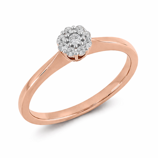 Anillo de Compromiso Cluster Diamantes