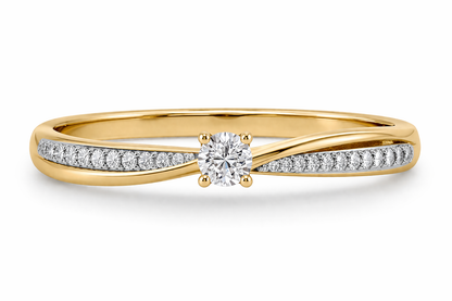 Anillo de Compromiso con Brazos Curvos