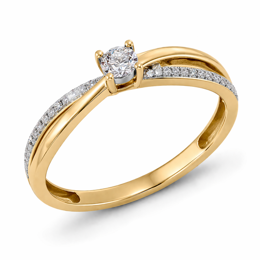 Anillo de Compromiso con Brazos Curvos