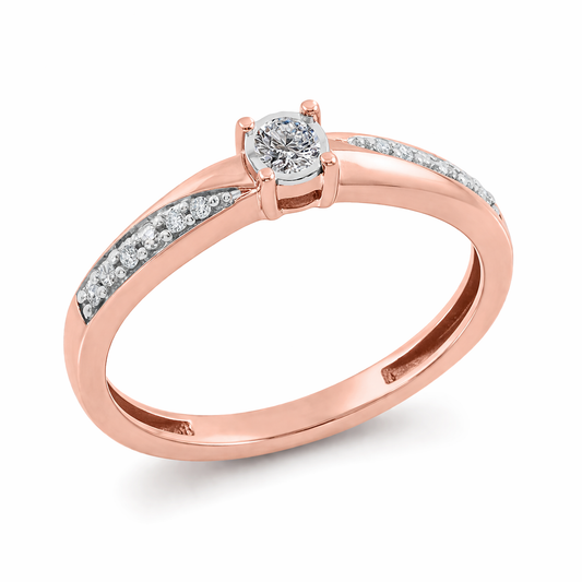 Anillo de Compromiso Diamante con Laterales