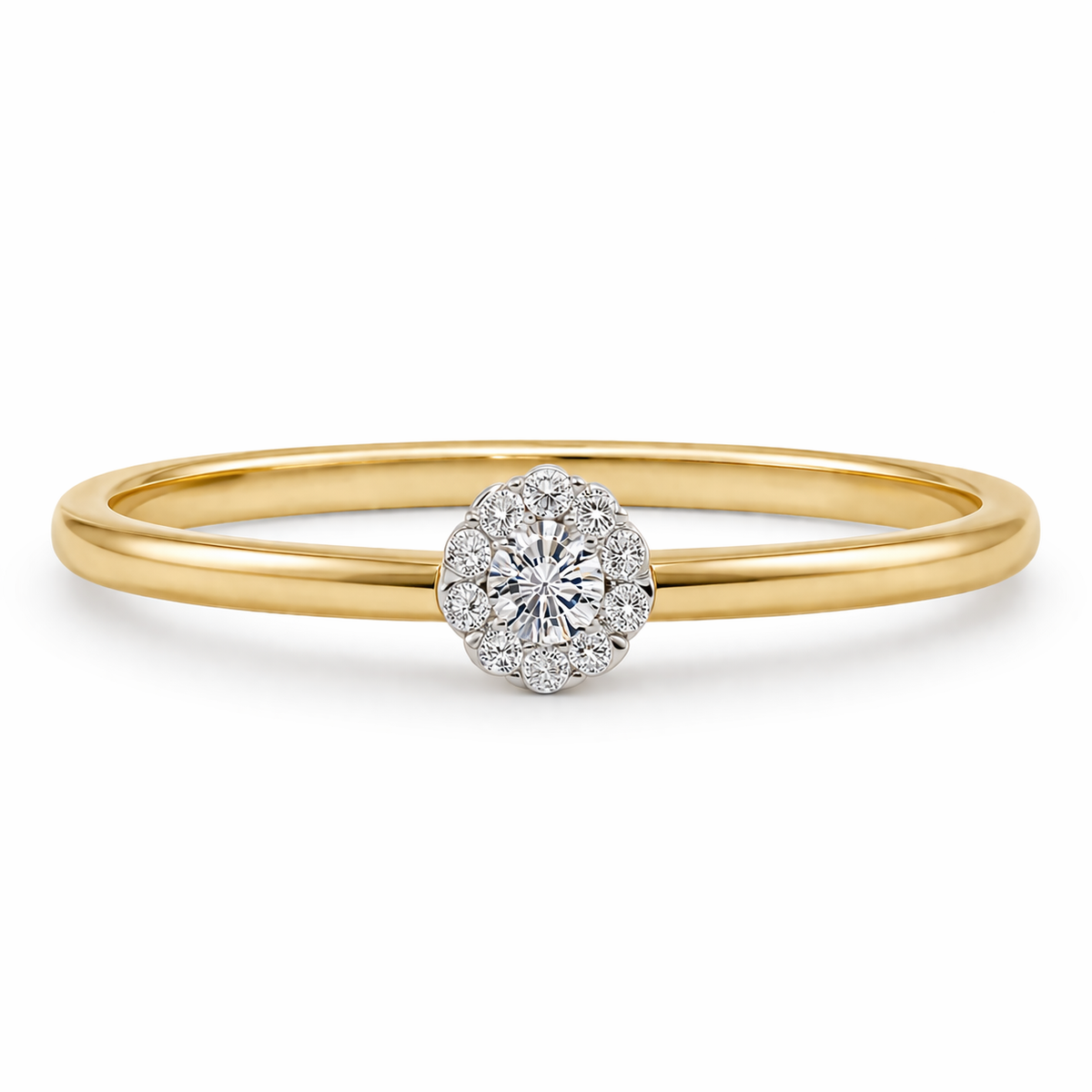 Anillo de Compromiso Flor de Diamante