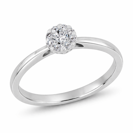 Anillo de Compromiso Halo de Diamantes