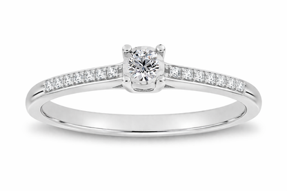 Anillo de Compromiso Diamantes Laterales