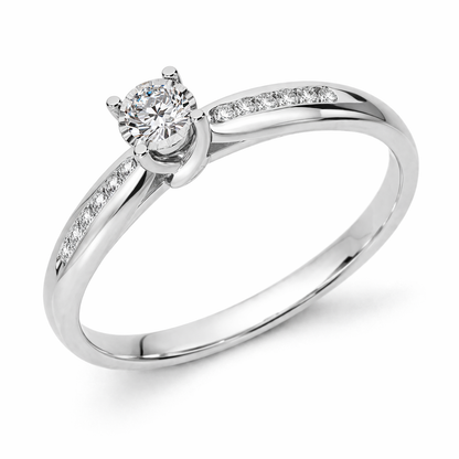 Anillo de Compromiso Diamante con Brazos